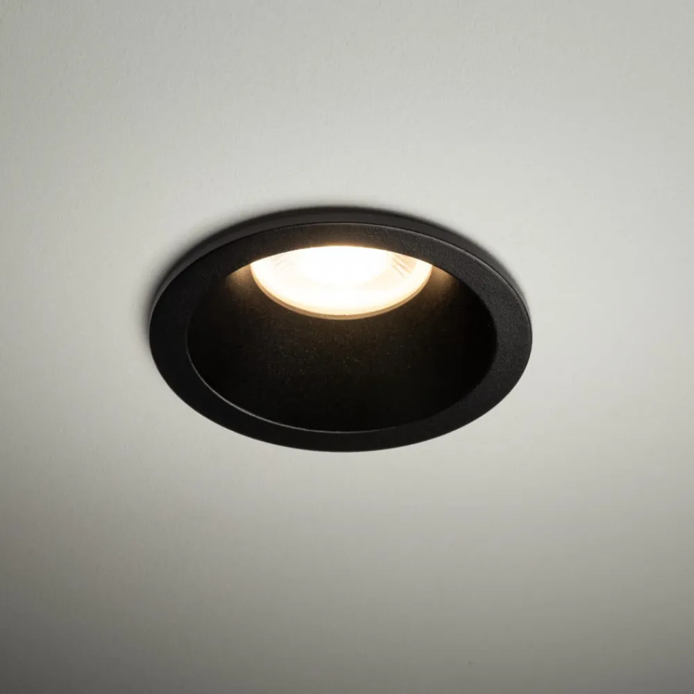 Faretti Da Incasso-Selezionato da Mazzolaluce Faretto da incasso controsoffitto tondo nero gu10