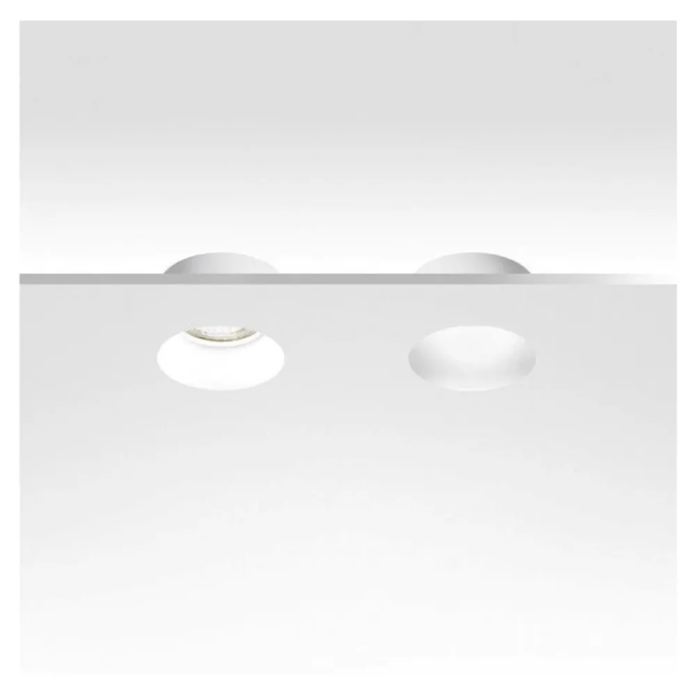 Faretti Da Incasso-Gea Luce Faretto da incasso di gesso tondo gea con vetrino per cartongesso