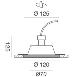 Faretti Da Incasso-Gea Luce Faretto da incasso di gesso tondo gea con vetrino per cartongesso