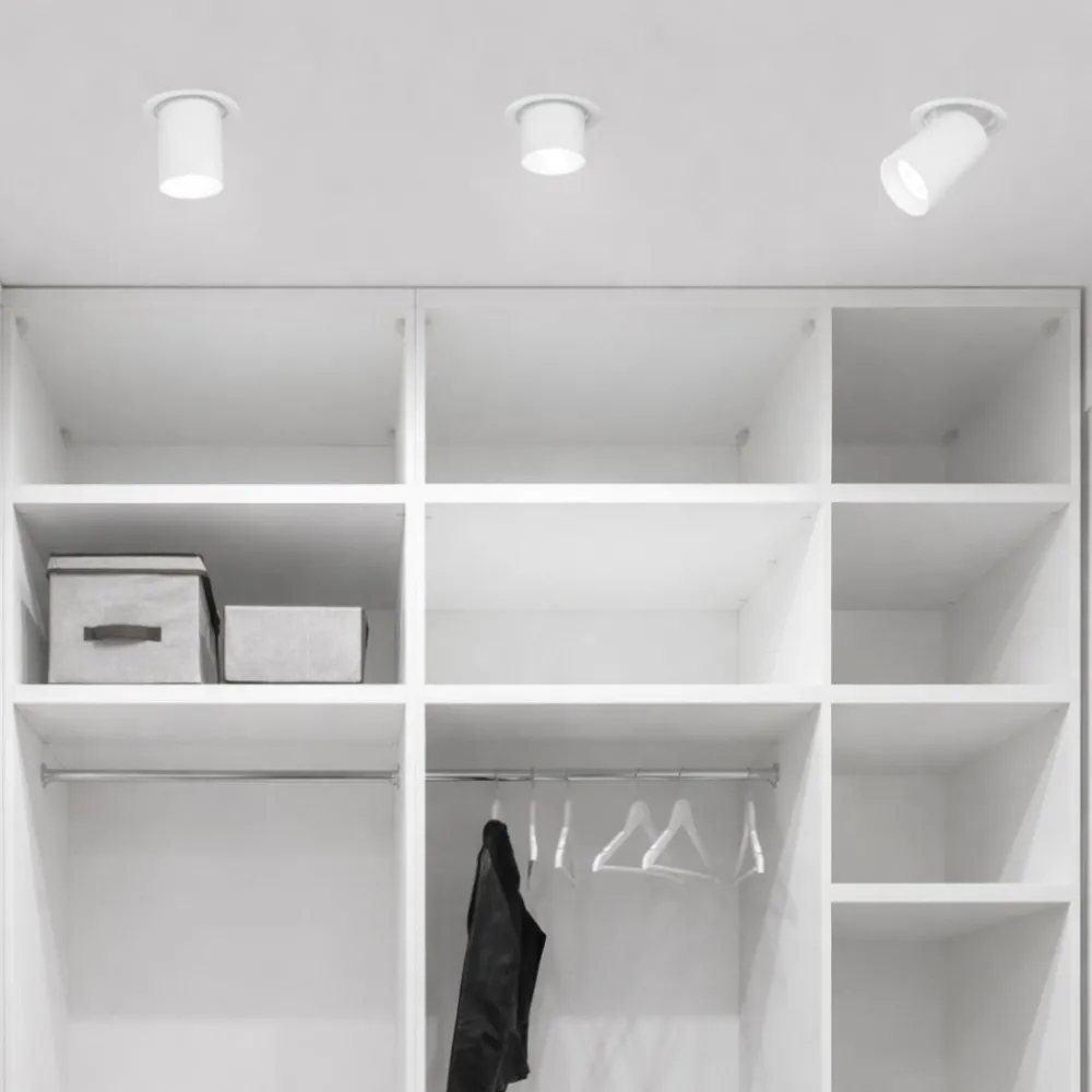 Faretti Da Incasso-Selezionato da Mazzolaluce Faretto da incasso estraibile bianco led 30w 3000k per cartongesso