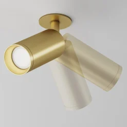 Faretti Da Incasso-Maytoni Faretto da incasso focus a soffitto cilindro oro orientabile