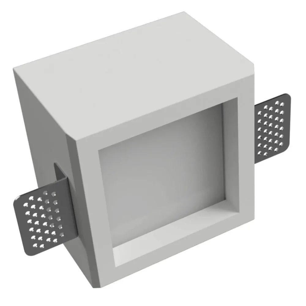 Faretti Da Incasso-Selezionato da Mazzolaluce Faretto da incasso gx53 in gesso quadrato con copertura