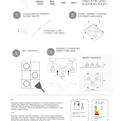 Faretti Da Incasso-Selezionato da Mazzolaluce Faretto da incasso in gesso moderno quadrati per controsoffitto