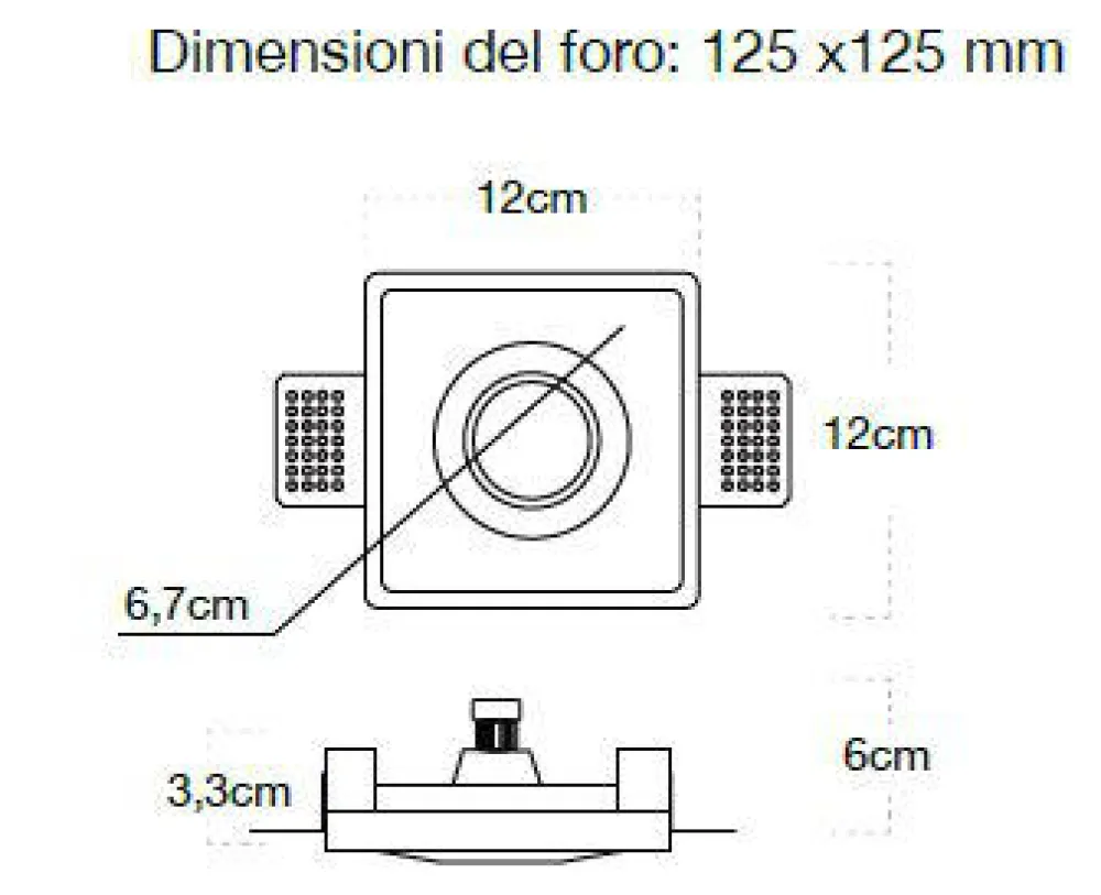 Faretti Da Incasso-Selezionato da Mazzolaluce Faretto da in casso in gesso per controsoffitto gu10