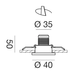 Faretti Da Incasso-Gea Luce Faretto da incasso led bianco rotondo orientabile 3w 3000k