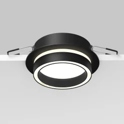 Faretti Da Incasso-Maytoni Faretto da incasso led gx53 nero rotondo a soffitto orlo