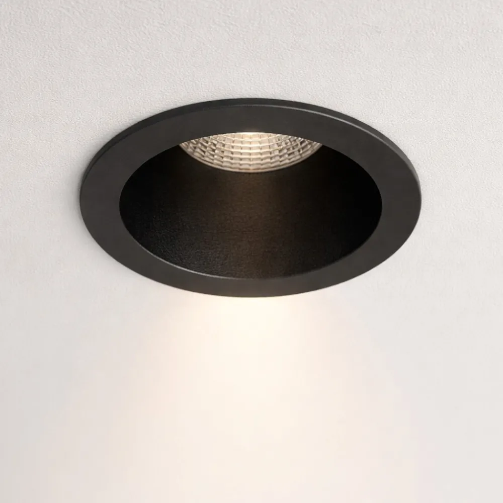 Faretti Da Incasso-Selezionato da Mazzolaluce Faretto da incasso led nero tondo 7w 3000k per controsoffitto