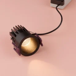 Faretti Da Incasso-Selezionato da Mazzolaluce Faretto da incasso led nero tondo 7w 3000k per controsoffitto