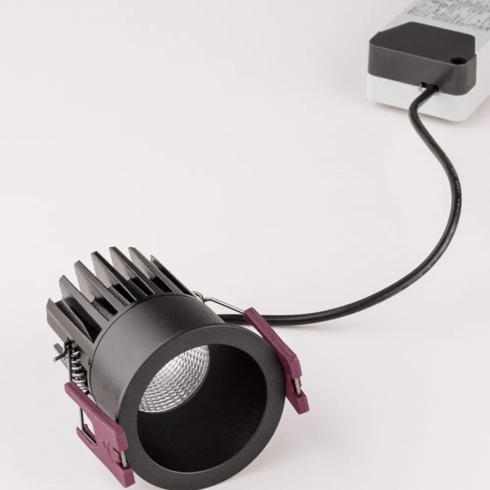 Faretti Da Incasso-Selezionato da Mazzolaluce Faretto da incasso led nero tondo 7w 3000k per controsoffitto