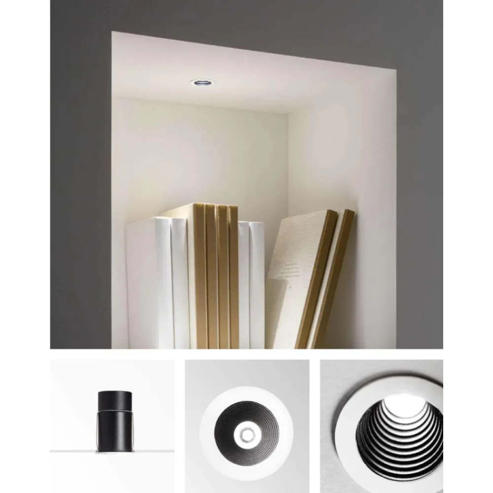 Faretti Da Incasso-Ideal Lux Faretto da incasso led per niccia 3w 3000k 220-240v ottica 25gradi bianco cri95 one