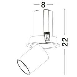 Faretti Da Incasso-Selezionato da Mazzolaluce Faretto da incasso led 20w 3000k cilindro bianco orientabile