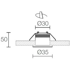 Faretti Da Incasso-Gea Luce Faretto da incasso led 3w 3000k glam rotondo bianco