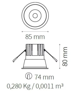 Faretti Da Incasso-Ideal Lux Faretto da incasso led 11w 3000k oro nero game trim round