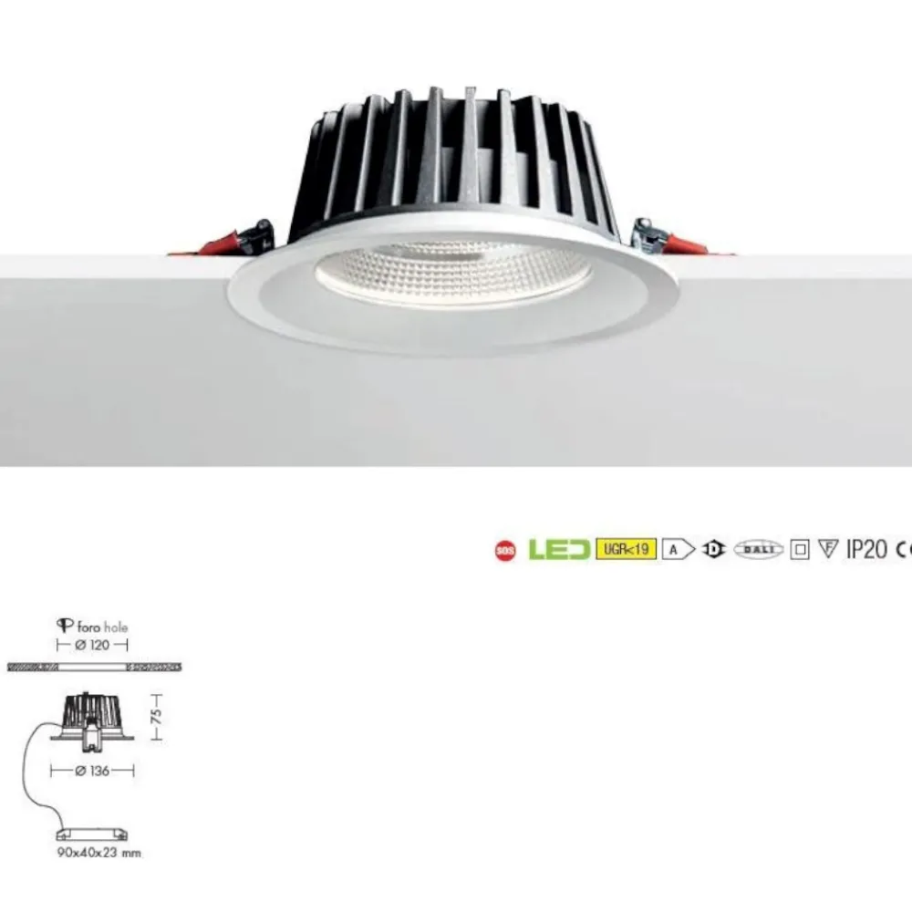 Faretti Da Incasso-Selezionato da Mazzolaluce Faretto da incasso led 15w 4000k rotondo bianco fp