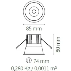 Faretti Da Incasso-Ideal Lux Faretto da incasso led 11w 3000k 220v nero argento game trim round