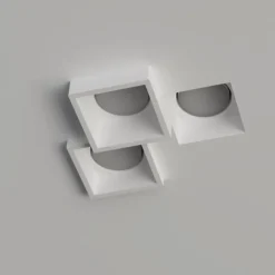 Faretti Da Incasso-Selezionato da Mazzolaluce Faretto da incasso 3 luci gx53 led quadrati in gesso da soffitto