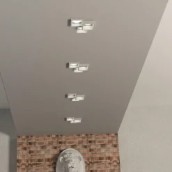 Faretti Da Incasso-Selezionato da Mazzolaluce Faretto da incasso 3 luci gx53 led quadrati in gesso da soffitto