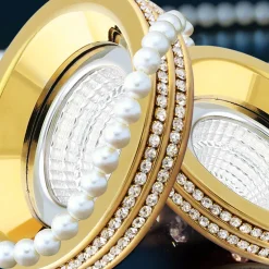 Faretti Da Incasso-Selezionato da Mazzolaluce Faretto da incasso oro rotondo con cristalli