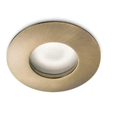 Faretti Da Incasso-Gea Luce Faretto da incasso per bagno doccia oro brunito rotondo
