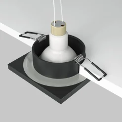 Faretti Da Incasso-Maytoni Faretto da incasso per bagno doccia nero quadrato stark