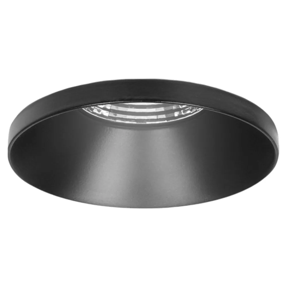 Faretti Da Incasso-Selezionato da Mazzolaluce Faretto da incasso per cartongesso nero rotondo cornice sporgente