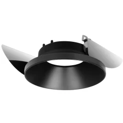 Faretti Da Incasso-Selezionato da Mazzolaluce Faretto da incasso per cartongesso nero rotondo cornice sporgente