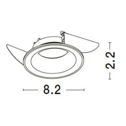Faretti Da Incasso-Selezionato da Mazzolaluce Faretto da incasso per cartongesso nero rotondo cornice sporgente