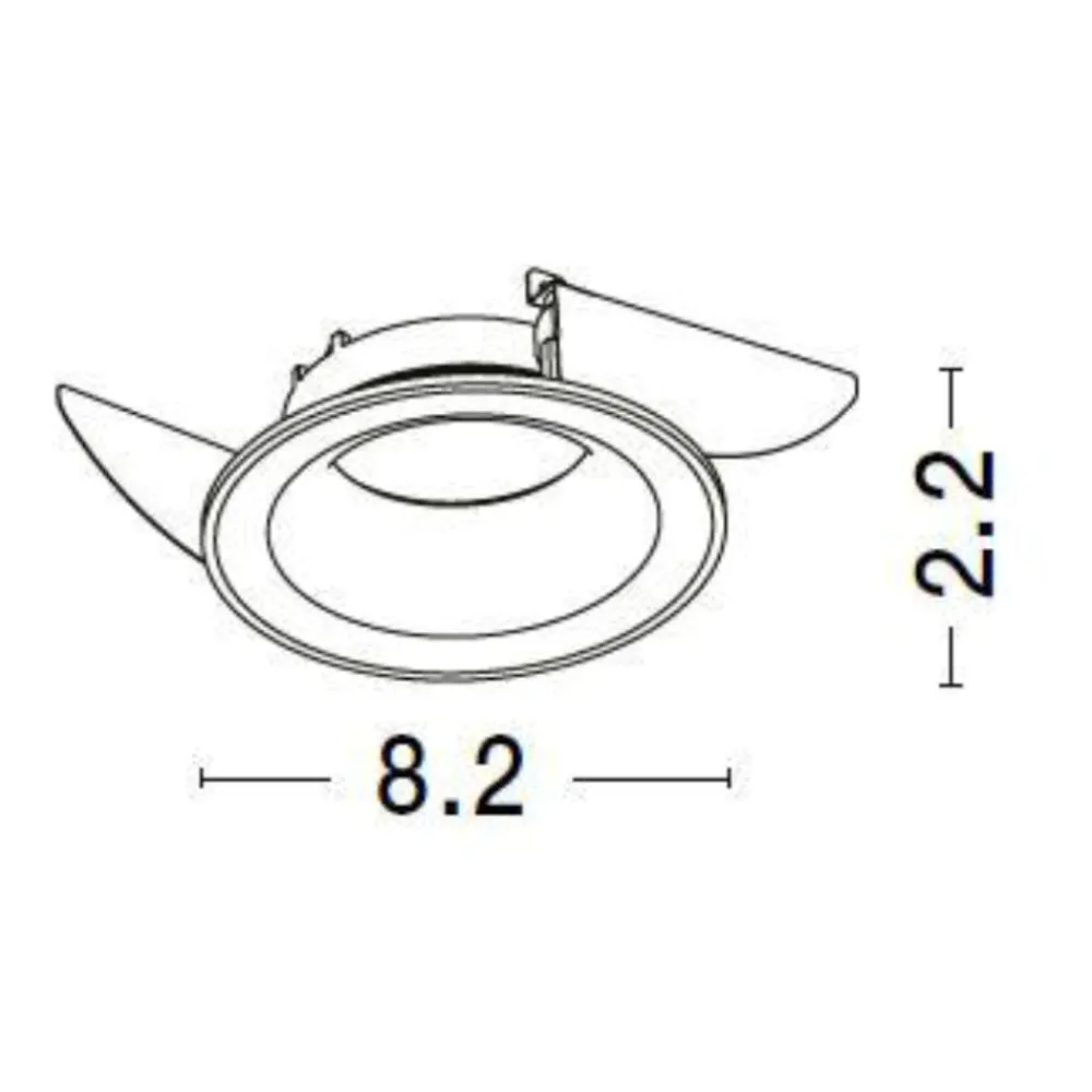Faretti Da Incasso-Selezionato da Mazzolaluce Faretto da incasso per cartongesso nero rotondo cornice sporgente