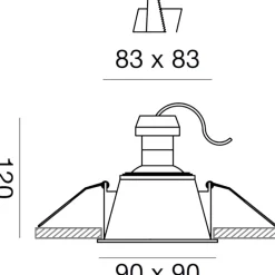 Faretti Da Incasso-Gea Luce Faretto da incasso per soffitto quadrato cromo ceres