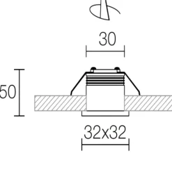 Faretti Da Incasso-Gea Luce Faretto da incasso quadrato led 3w 4000k grigio