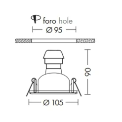 Faretti Da Incasso-Selezionato da Mazzolaluce Faretto da incasso rotondo nickel orientabile