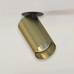 Faretti Da Incasso-Selezionato da Mazzolaluce Faretto da incasso soffitto cilindro orientabile oro satinato fp