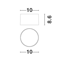 Faretti Da Soffitto-Selezionato da Mazzolaluce Faretto da osoffitto nickel nero led 10w 3000k cilindro