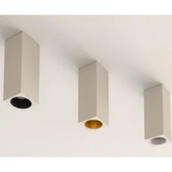 Faretti Da Soffitto-Selezionato da Mazzolaluce Faretto da soffitto bianco nero gesso e alluminio