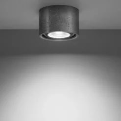 Faretti Da Soffitto-Selezionato da Mazzolaluce Faretto da soffitto cemento grigio cilindro rotondo