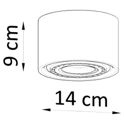 Faretti Da Soffitto-Selezionato da Mazzolaluce Faretto da soffitto cemento grigio cilindro rotondo