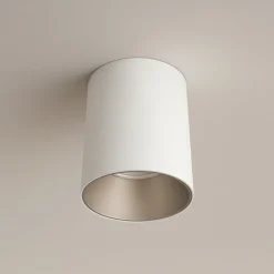Faretti Da Soffitto-Selezionato da Mazzolaluce Faretto da soffitto cilindro metallo bianco argento
