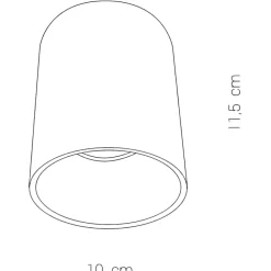 Faretti Da Soffitto-Selezionato da Mazzolaluce Faretto da soffitto cilindro metallo bianco argento