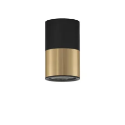 Faretti Da Soffitto-Selezionato da Mazzolaluce Faretto da soffitto cilindro bicolore nero oro