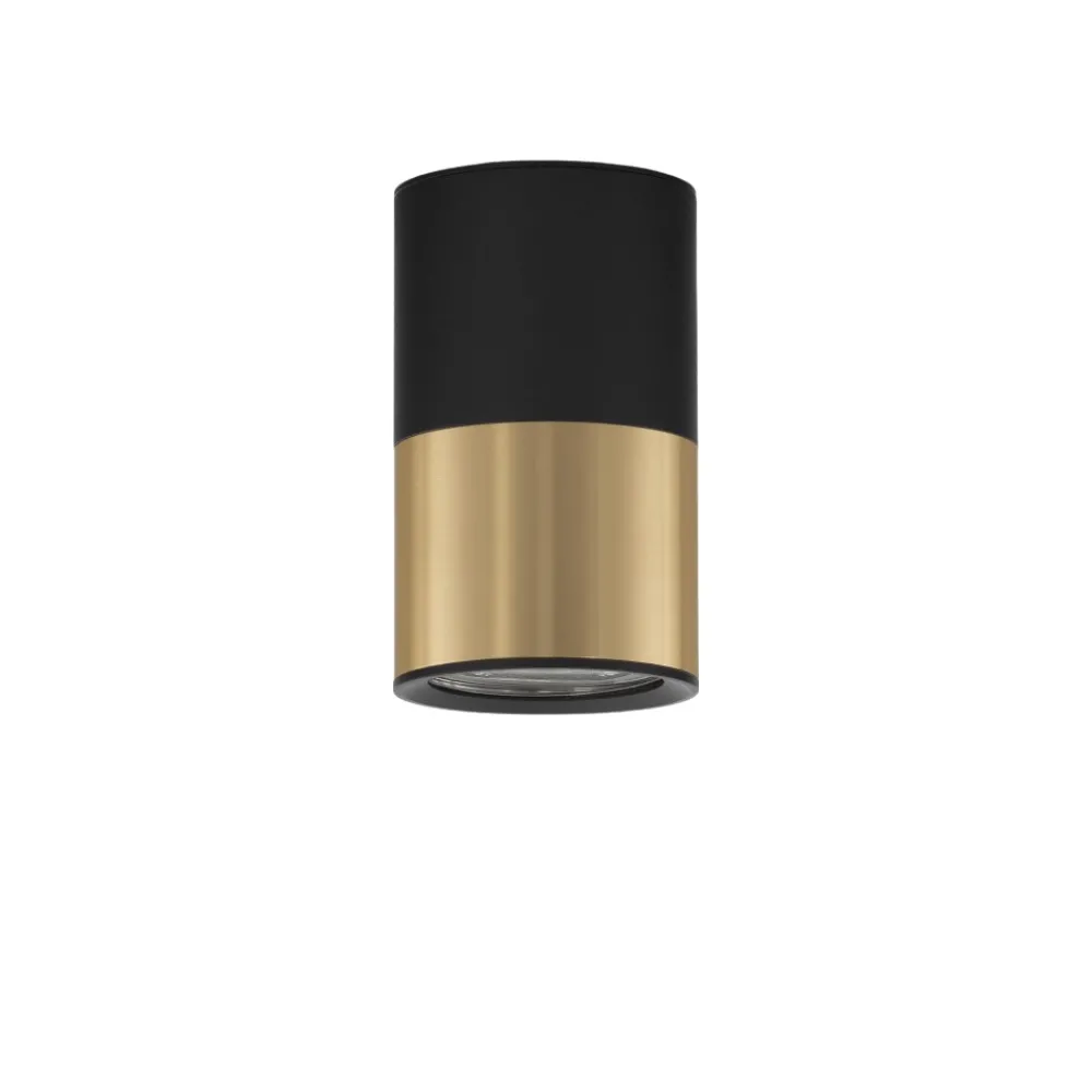 Faretti Da Soffitto-Selezionato da Mazzolaluce Faretto da soffitto cilindro bicolore nero oro
