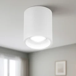 Faretti Da Soffitto-Selezionato da Mazzolaluce Faretto da soffitto cilindro bianco di alluminio