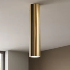 Faretti Da Soffitto-Linea Light Faretto da soffitto cilindro oro h30cm
