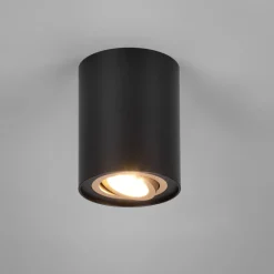 Faretti Da Soffitto-Selezionato da Mazzolaluce Faretto da soffitto cilindro nero oro orientabile