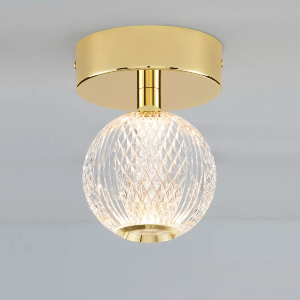 Faretti Da Soffitto-Selezionato da Mazzolaluce Faretto da soffitto contemporaneo oro sfere trasparenti led 3200k