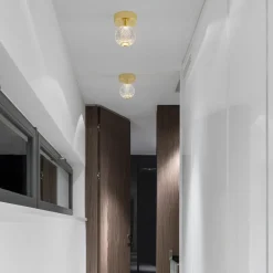 Faretti Da Soffitto-Selezionato da Mazzolaluce Faretto da soffitto contemporaneo oro sfere trasparenti led 3200k