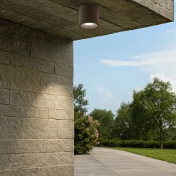 Faretti Da Esterno-Selezionato da Mazzolaluce Faretto da soffitto corten per esterno rotondo led 12w 3000k