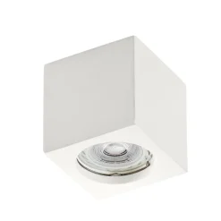 Faretti Da Soffitto-IsyLuce Faretto da soffitto cubo bianco gesso quadrato