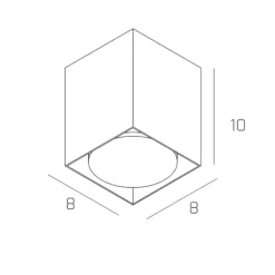 Faretti Da Soffitto-Top Light Faretto da soffitto cubo sabbia quadrato