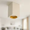 Faretti Da Soffitto-Selezionato da Mazzolaluce Faretto da soffitto di gesso bianco oro squadrato
