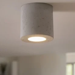 Faretti Da Soffitto-Selezionato da Mazzolaluce Faretto da soffitto in cemento cilindro grigio